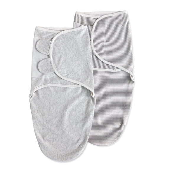 Egmao Baby Swaddle 100% Cotton Sleeping Bag Blankets for Newborn Infant Boys Girls 0-3 Months Unisex 2-Pack, Grey Stripe