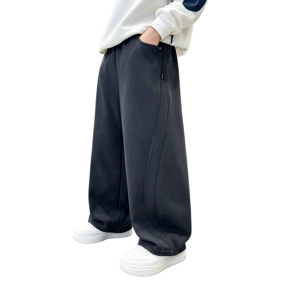 Teen Boys Sweatpants Wide Leg Baggy Pants Open Bottom Athletic Sweat Pants Casual Kids Youth Boys' Pants Pockets Size 5‐16 Years
