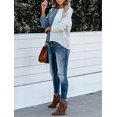 thumbnail image 3 of Femmes Lâches Col Rond Tricot Couleur Bloc Pull Manches Longues Automne Hiver Loisirs Pull Tops S, 3 of 5