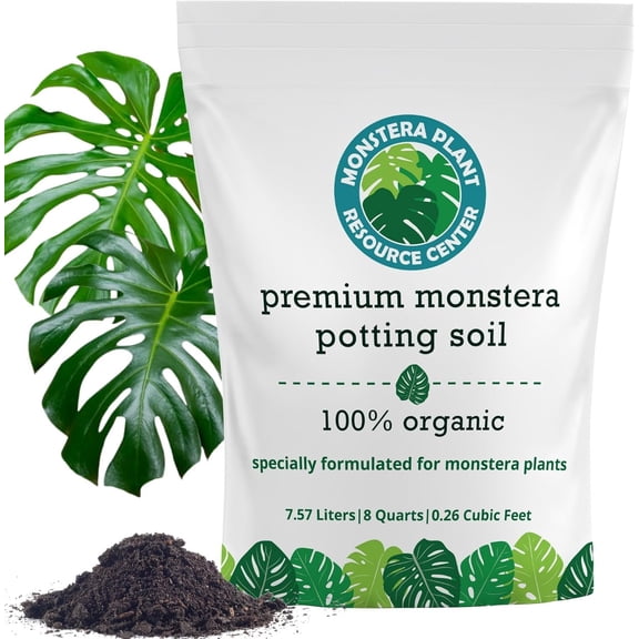 Premium Monstera Potting Soil Quick Draining, Nutrient Rich Living Aroid Soil for Fast Growth & Healthy Root Aeration Organic Aged Bark, Coco Coir, Perlite, Worm Castings Large Bag