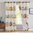 thumbnail image 2 of Zodanni 2Pcs Drapes Blackout Window Curtain Pumpkin Print Thanksgiving Curtains Luxury Kitchen Style-E W:52''x H:54'' *2Pcs, 2 of 3