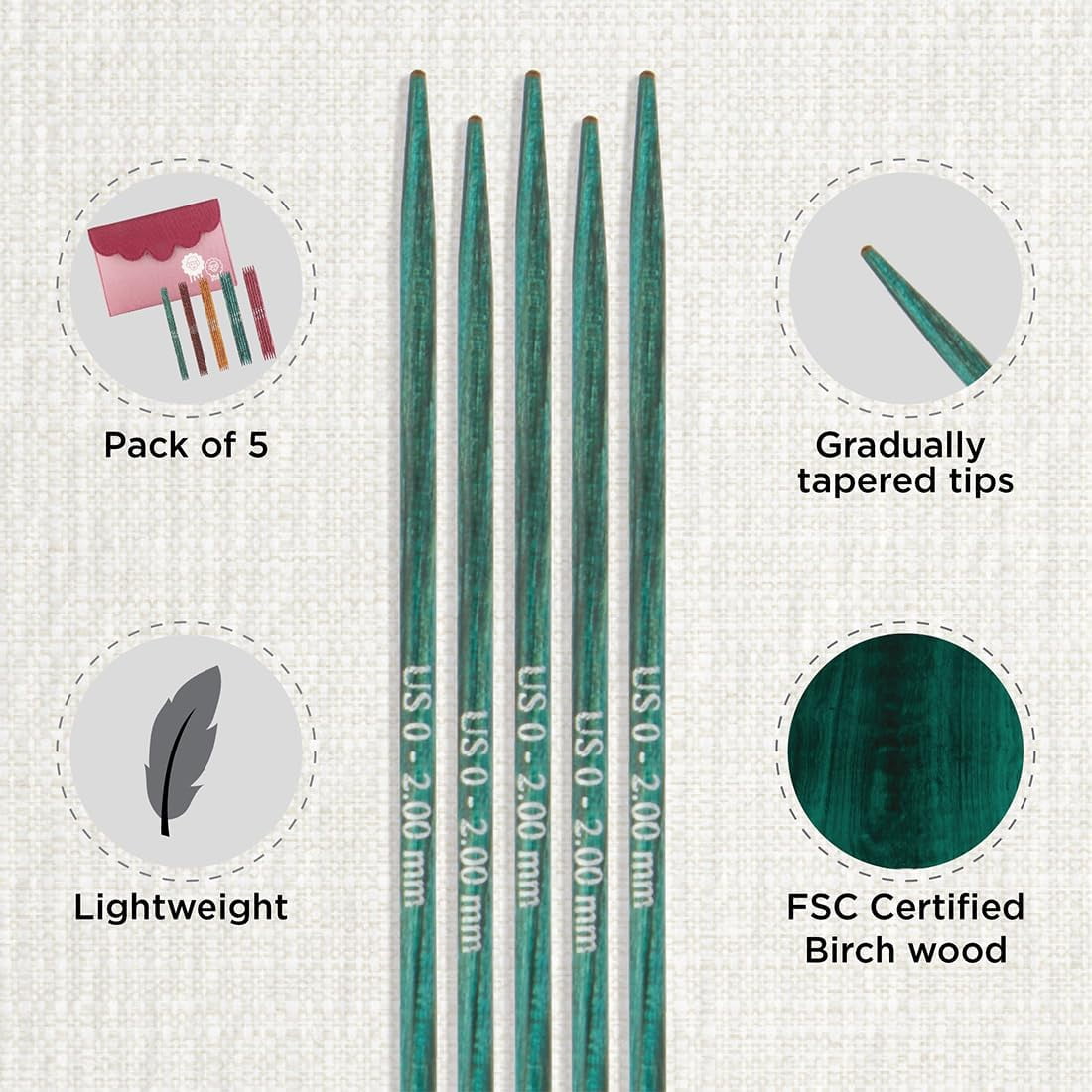KnitPro-Dreamz Starter Double Point Needle Set 6"-5 Pair - Assorted Sizes
