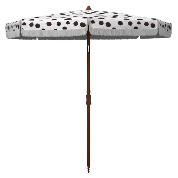 Safavieh Sydney 87.79" Beach White/Black Solid Print Octagon Tilting, Adjustable