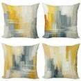 thumbnail image 5 of Ambesonne Abstract Throw Pillow Cover 4 Pack, Simple Painting Pattern, 18", Blue Grey and Mustard, 5 of 5