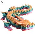 thumbnail image 1 of 3D Printed Dragon Toy, PLA Material, 12.09 x 2.34 x 1.56 Inches, Assorted Colors, 1 of 1