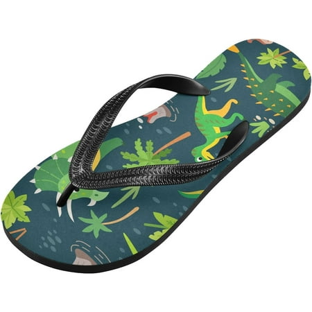 

Wildlife Dinosaurs Flip Flop Casual Non-slip Thong Sandals for Women Men Beach Summer Slippers M (36-37) Summer Slippers