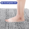 thumbnail image 3 of HAKUNA Striped Light Grey Bathroom Rug Set 3 Pieces Gray Ultra Soft, Non Slip Chenille Toilet Mat, Absorbent Plush Shaggy Bath Mats for Bathroom, Bedroom, Kitchen, 3 of 7