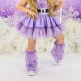 thumbnail image 3 of Toddler Girl's Faux Fur Fuzzy Leg Warmers Kids Soft Cozy Furry Boot Cuff Covers Party Accessory Set, 3 of 6