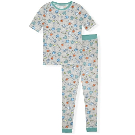 Sleep On It Boys 2-Piece Super Soft Jersey Snug-Fit Pajama Set - All Sport , 6