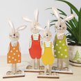 thumbnail image 4 of Cheers US 2Pcs/Set Easter Spring Bunny Wood Tabletop Decoration Happy Easter Tray Farmhouse Decor Cute Easter Wooden Craft Ornament for Home Store and Office Decor, 4 of 7