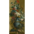 thumbnail image 2 of Willem van Leen 8x14 Gold Ornate Wood Frame and Double Matted Museum Art Print Titled - Flowers in a Blue Vase (18th Century), 2 of 4