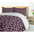 thumbnail image 5 of Ambesonne Floral Duvet Cover Sets, Hand Drawn Orchid Petals, 2-Queen, Indigo Dried Rose White, 5 of 7