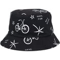 thumbnail image 4 of CoCopeaunts Black White Bucket Hat for Men Spring Summer Outdoor Sun Protection Fisherman Hat Women Bucket Cap Double-Faced Wear, 4 of 8