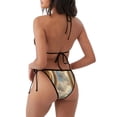 thumbnail image 4 of Salouo Golden Drapes Pillars Clouds Pattern Women's Sexy Bikini Set,String Two Piece Swimsuit V Neck Swimwear Self Tie Spaghetti Straps Bathing Suits -Medium, 4 of 6