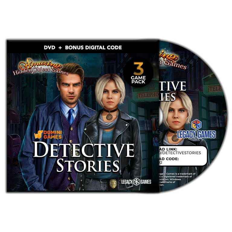 Amazing Hidden Object Games: Detective Stories - 3 Game Pack, PC DVD with  Digital Download Codes 