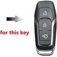 thumbnail image 2 of ABS Carbon Fiber Shell + Silicone Car Key Cover Case Key Ring for Ford Focus Mondeo Edge Fiesta Kuga Mondeo MK4 Fusion Escort Ecosport (A Carbon Fiber, 2 of 4