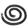 thumbnail image 5 of EOEMY 8-19mm Polished Black Plated Stainless Steel Cuban Curb Chain Necklace Bracelet-Black-10mm-34Inch Or 86Cm, 5 of 5
