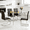 Table+4 Black Chairs(Silver), variant on StnTalk Glass Dining Table Set for 4, 5-Piece Set with 4 Black PU Leather Dining Chairs, 0.31' Tempered Glass Table Top with Silver Metal Legs