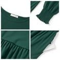 thumbnail image 4 of UVN Fall Long Dress for Women Crewneck Casual Long Sleeve Pleated Dresses with Pockets, 4 of 9