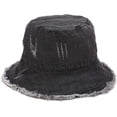thumbnail image 2 of CoCopeaunts Denim Bucket Hat Retro Ripped Frayed Brim Basin Hat Fashion Street Comfort Fisherman Hat Spring Summer UV Protection, 2 of 8