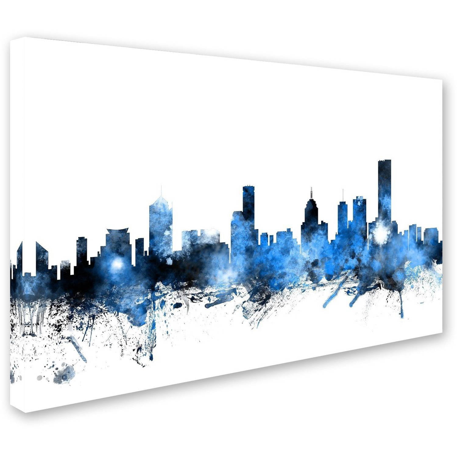 Trademark Fine Art "Melbourne Australia Skyline" Canvas Art by Michael Tompsett