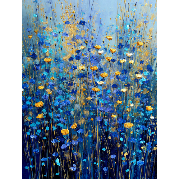 Vibrant Yellow Cosmos Field Canvas Print Wall Art for Living Room Bedroom Dining Room Kitchen Hallway Office Hotel Lobby