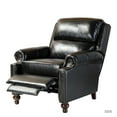 thumbnail image 3 of 14 Karat Home Leoncio Genuine Leather Cigar Recliner with Nail Head Trim Set of 2 in Black, 3 of 11