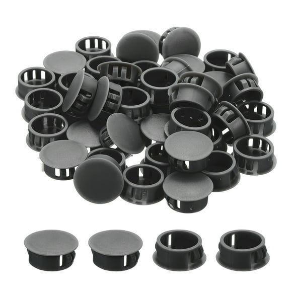 Uxcell 68 Pcs Bouchons de Trous en Plastique, 13/8 Pouces x 3/8 Pouces(DxH) Bouchon de Tuyauterie pour Trous Ronds(20mm), Table Chaise Meubles, Noir