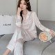thumbnail image 1 of Conjunto de ropa de dormir para mujer, pijama de satén de manga larga con estampado para fiesta de Navidad, primavera y otoño, novedad, 1 of 4