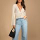 thumbnail image 4 of Camisas con cordones para damas Color sólido Bodycon Top Blusas de verano Top Traje de vacaciones Hugtrwg Para estrenar, 4 of 9