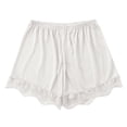 thumbnail image 5 of TrendOFT Anti-Chafe Shorts for Women Outerwear Thin Satin Lace Home Lounge Sleep Shorts White L, 5 of 7