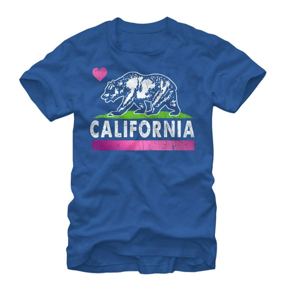 Men's Lost Gods California Bear Heart Graphic Tee Royal X Large