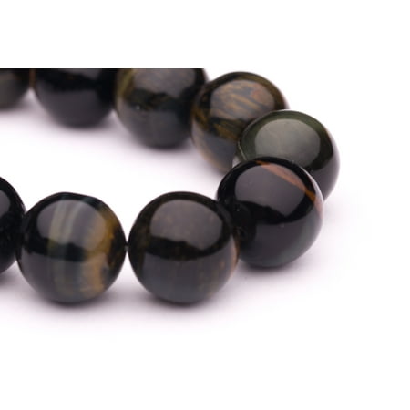 Tiger Eye Gemstone Beads - Round - Shaped Blue Tiger'S Eye Beads Semi Precious Gemstones Size: 16x16mm Crystal Energy Stone Healing Power for Jewelry Making