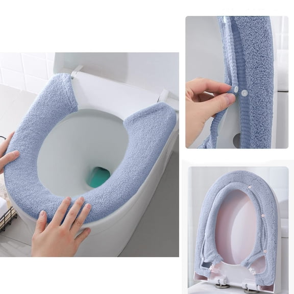 Uiz Merueh Under $5 Warm Toilet Seat Cover Toilet Lid Cover Cushion Thicker Bathroom Soft Toilet Seat Cover Soft Thicker Stretchable Washable Fits All Oval Toilet Seats