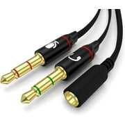 epacks Headphone Splitter for Computer 3.5mm Female to 2 Dual 3.5mm Male Headphone Mic Audio Y Splitter Cable Smartphone Headset to PC Adapter