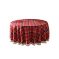 thumbnail image 2 of RKSTN Christmas Decorations Round Tablecloth 150 Cm Cotton And Linen Retro Green Checked Tablecloth Washable Coffee Table Decorative Garden Tablecloth Kitchen Christmas Decor, 2 of 5