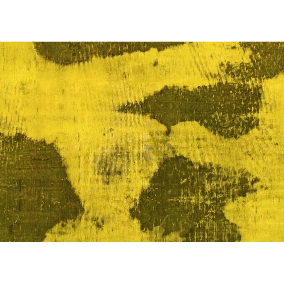 Ahgly Company Machine Washable Indoor Rectangle Persian Yellow Bohemian Area Rugs, 8' x 12'