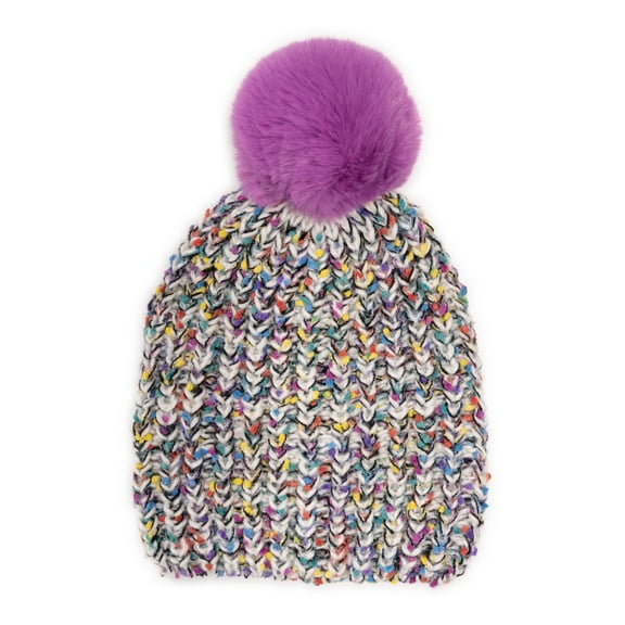 MUK LUKS Women's Marled Hat w/ Colorful Nep