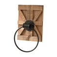 thumbnail image 3 of Towel Ring Wall Mounted Decorative Towel Bar Wooden Metal Rustic Design Bathroom Entrance Home Decor, 3 of 9