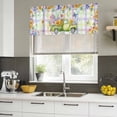 thumbnail image 4 of Watercolor Truck Flowers Curtain Valances for Windows, Kitchen Valance Window Treatments Panel 2 Pack, Spring Butterflies Botanical Plaid Rod Pocket Short Curtains for Bathroom Bedroom 42 x 12 Inch, 4 of 8