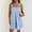 Blue, variant on Daiosportswear Women's Solid Wide Strap Sleeveless Side Pocket Relaxed Fit Summer Beach Short Jumpsuit Navy XS(XS)