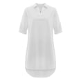 thumbnail image 3 of Lumento Shift Dress for Women Solid Color V Neck Tunic Shirt Dresses, 3 of 5