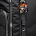 thumbnail image 6 of Alaskan Malamute Dog Contemporary Art Faux Leather Square Keychain, 6 of 7