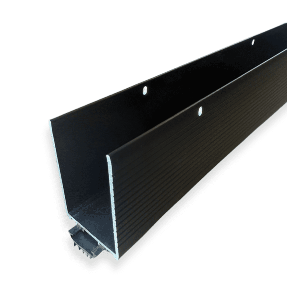 KC Hardware Storm 1-3/4” Wide x 3" Height U WRAP KICKPLATE Storm Door Bottom Sweep Replacement, Aluminum Expander for All Doors Weatherstripping 36” Length (Black)