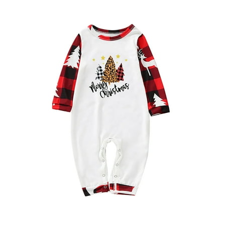 

DNDKILG Matching Christmas Family Pajamas One Pieces Matching One Pieces Xmas Outfit for Christmas Sleepwear Parent-Child Pjs Red 18