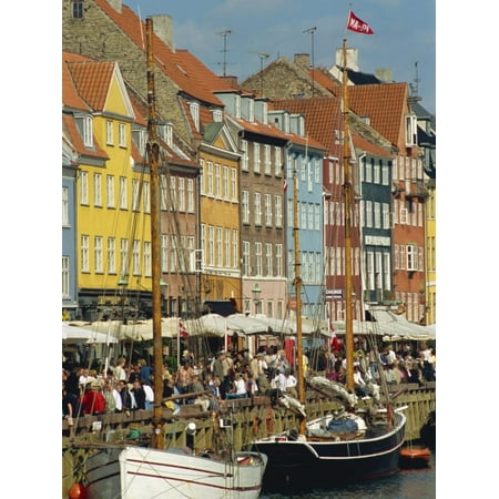 Busy Restaurant Area, Nyhavn, Copenhagen, Denmark, Scandinavia, Europe Print Wall Art By Harding