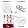 thumbnail image 4 of Valentine's Day Shower Curtain, Waterproof Shower Curtains for Bathroom, Red Love Hearts Plaid Watercolor Washable Fabric Bathtub Curtain Set Bath Decor with 12 Hooks Standard 72"x72", 4 of 8