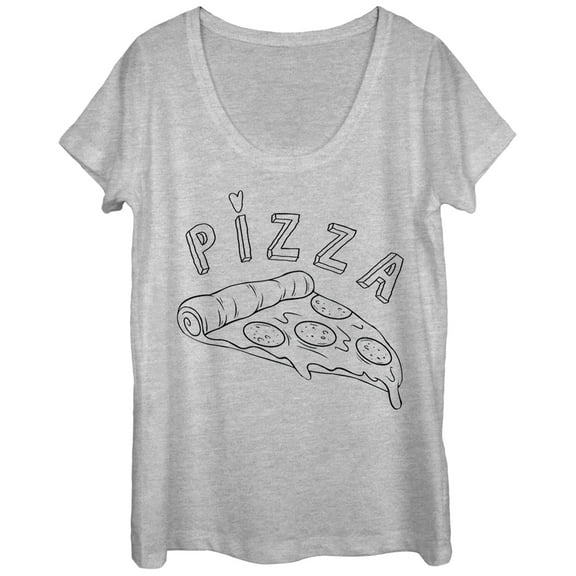 Women's Lost Gods Pizza Doodle Scoop Neck Athletic Heather Large