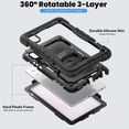 thumbnail image 2 of Case for Lenovo Tab M9 9.0 Inch 2023 Released TB-310FU with Screen Protector, 360 Degree Rotating Kickstand Hand Strap Heavy Duty Shockproof Cover with Shoulder Strap, Black, 2 of 7