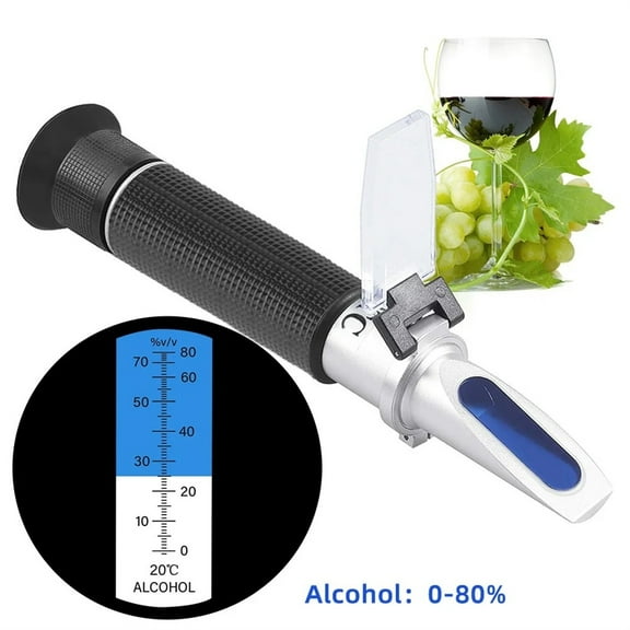 Handhend Alcohol Concentration Detector Of Liquor Alcohol Meter Refractometer 0-80% v/v Alcoholometer Oenometer ,Wide Use